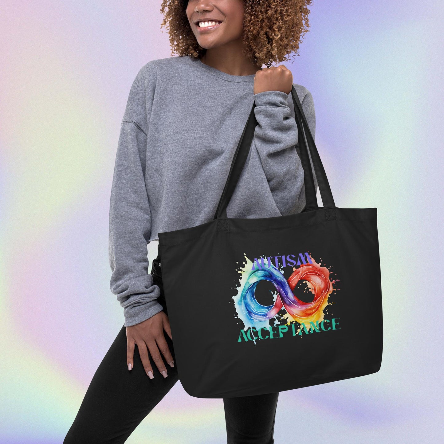 Autism Acceptance - Large organic tote bag