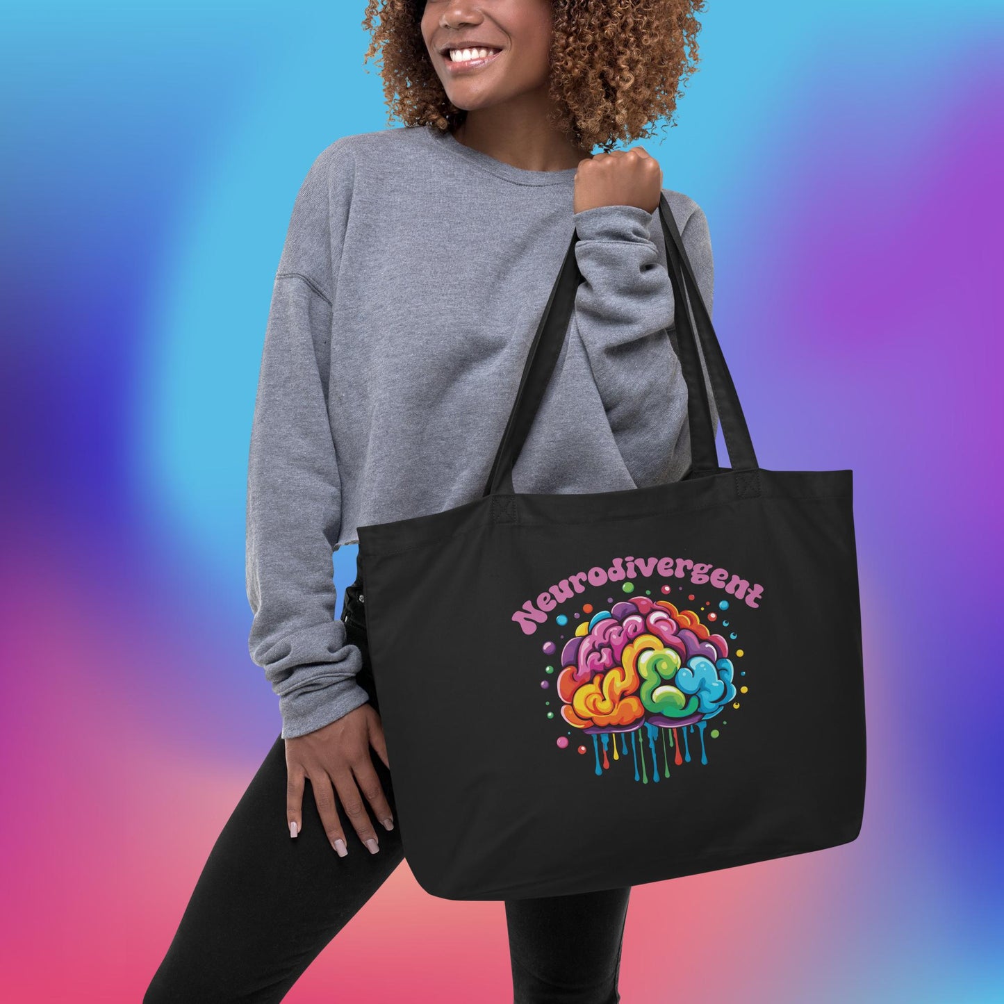 Neurodivergent Large organic tote bag