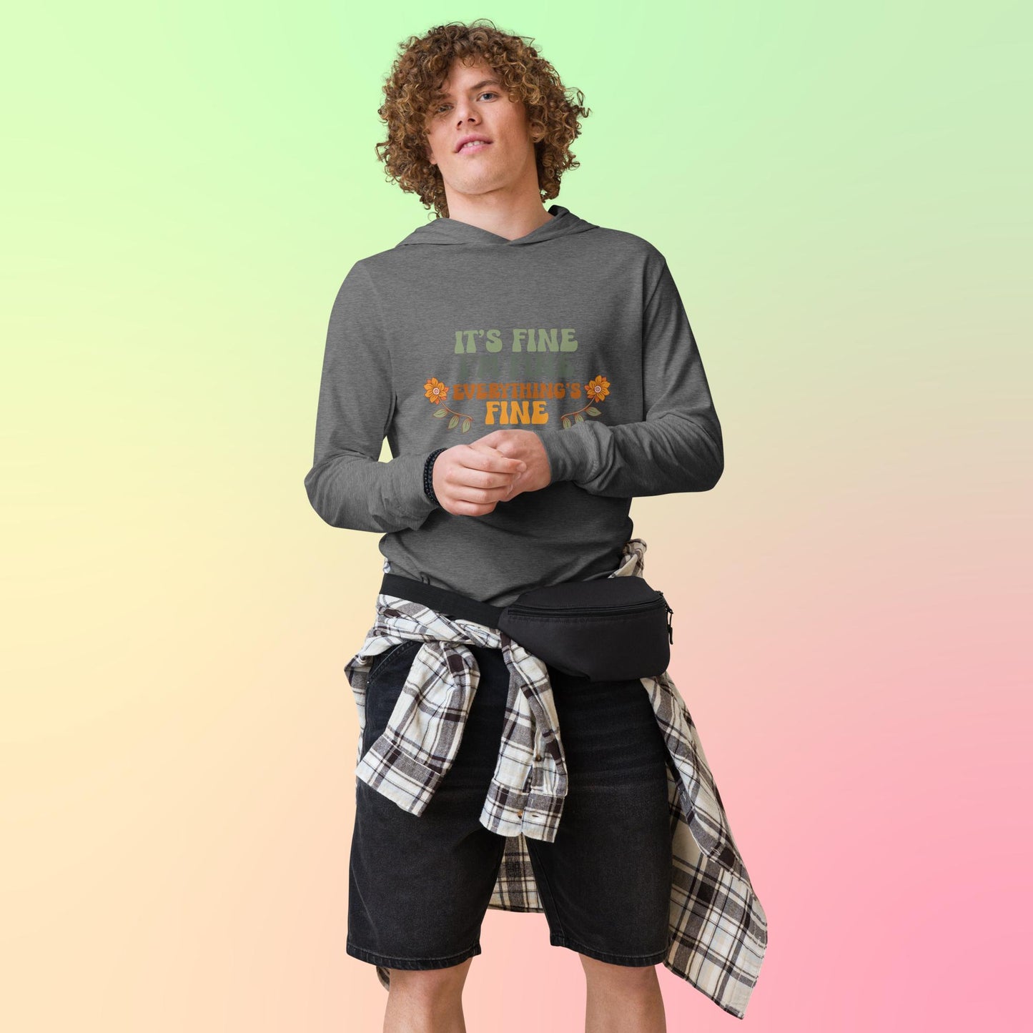 It's fine, I'm fine, everything is fine - Hooded long-sleeve tee