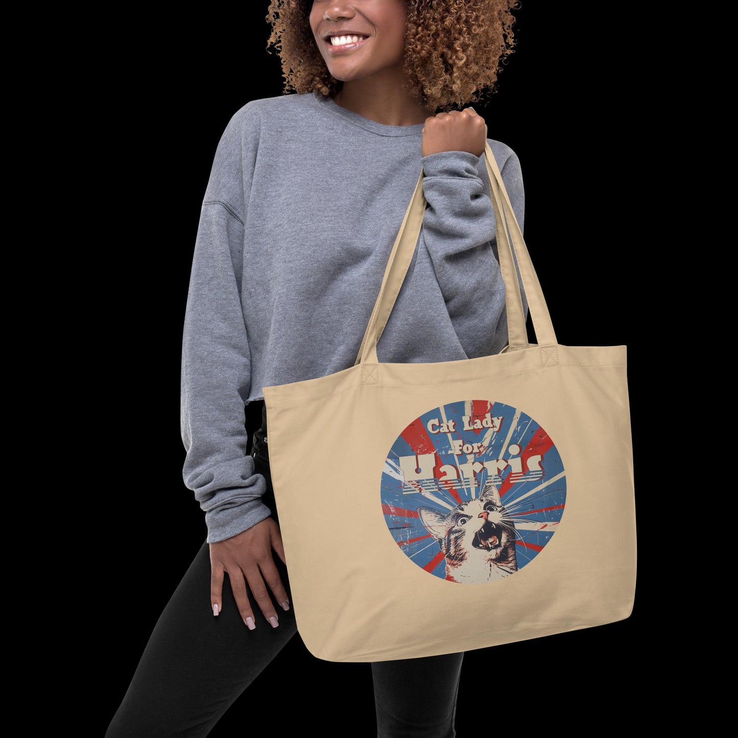 Cat Lady for Harris Large organic tote bag